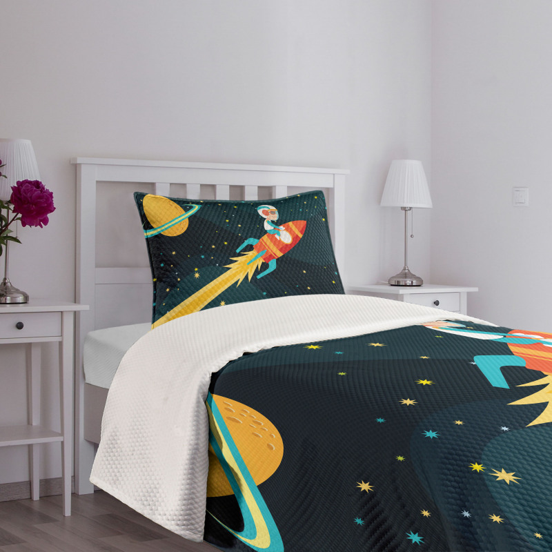 Boy on a Rocket Adventure Bedspread Set