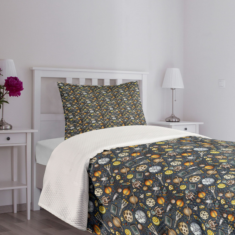 Outer Space Pattern Bedspread Set