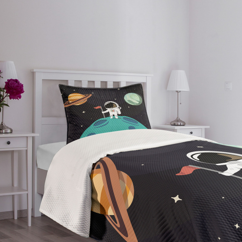 Galaxy Adventure Cartoon Bedspread Set