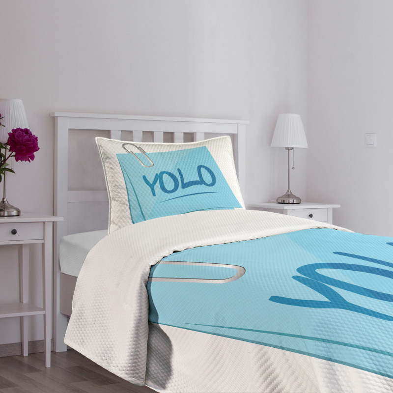 Modern Slogan Abbreviation Bedspread Set