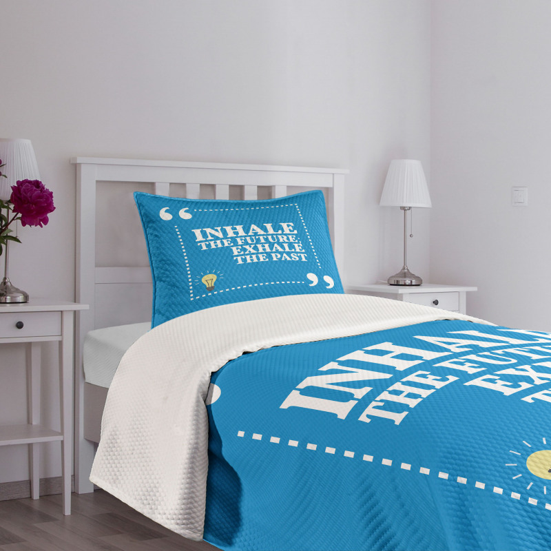 Wisdom Words Blue Bedspread Set