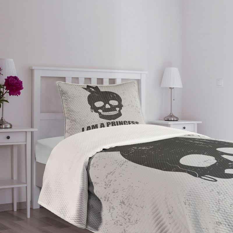 Skull in Crown Bedspread Set