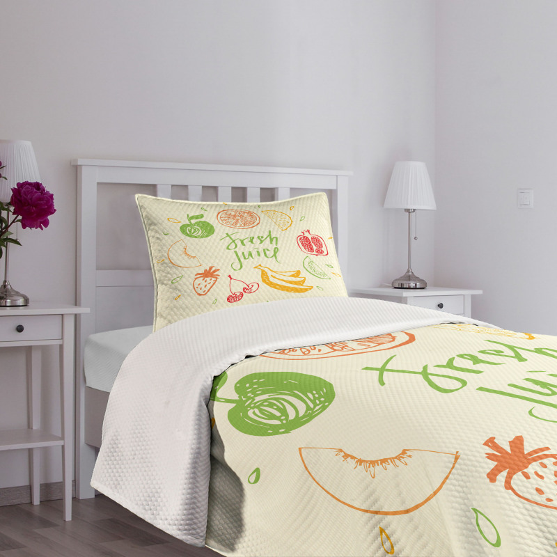 Pomegranate Peach Lime Bedspread Set