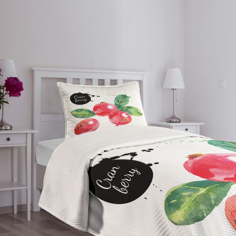 Aquarelle Cranberries Bedspread Set