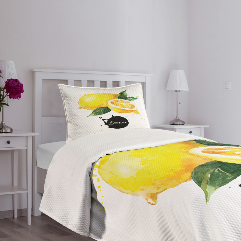 Sour Citrus Lemon Design Bedspread Set