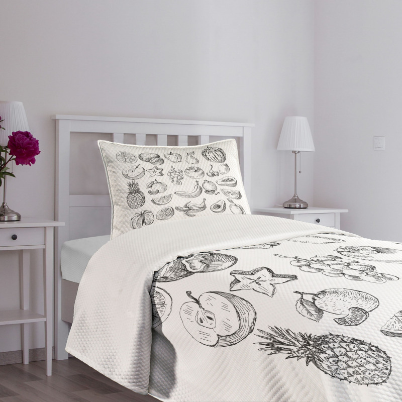 Hand Drawn Berries Food Bedspread Set