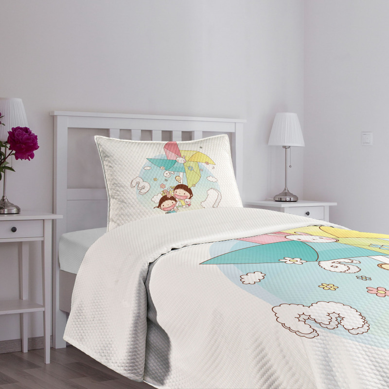 Happy Kids Playing Bedspread Set