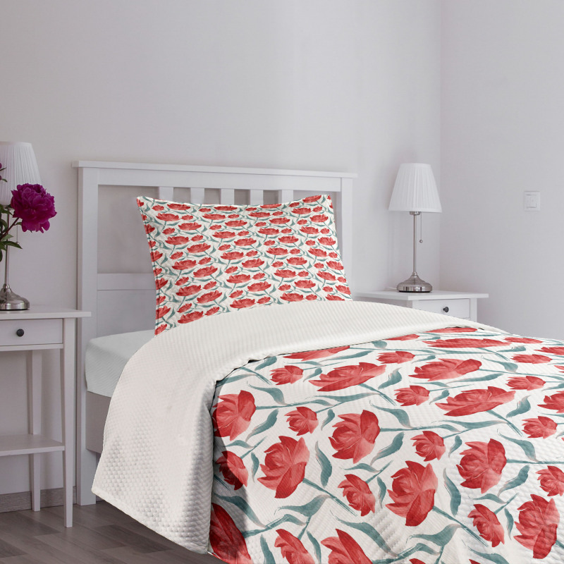 Romantic Rose Blooms Bedspread Set