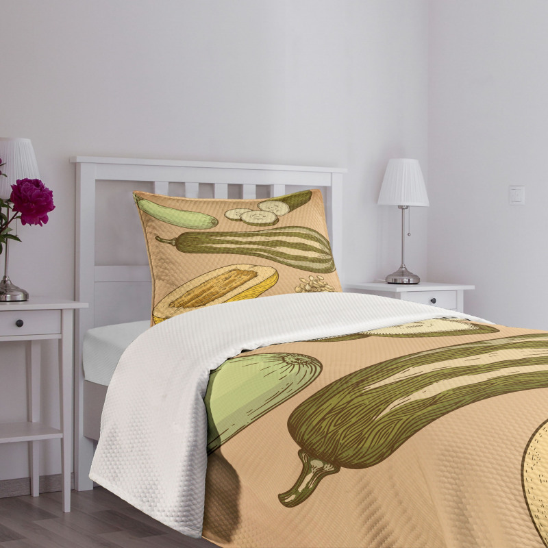 Zucchini Slices Bedspread Set