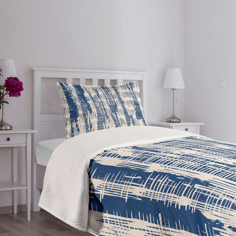 Abstract Stripy Grunge Bedspread Set