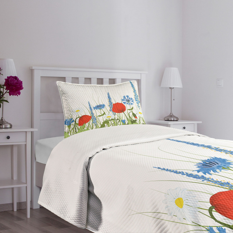 Bloomed Poppy Flowers Bedspread Set