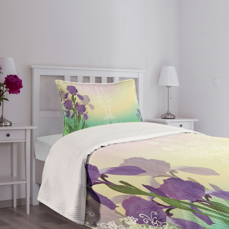 Blossoming Iris Bridal Bedspread Set