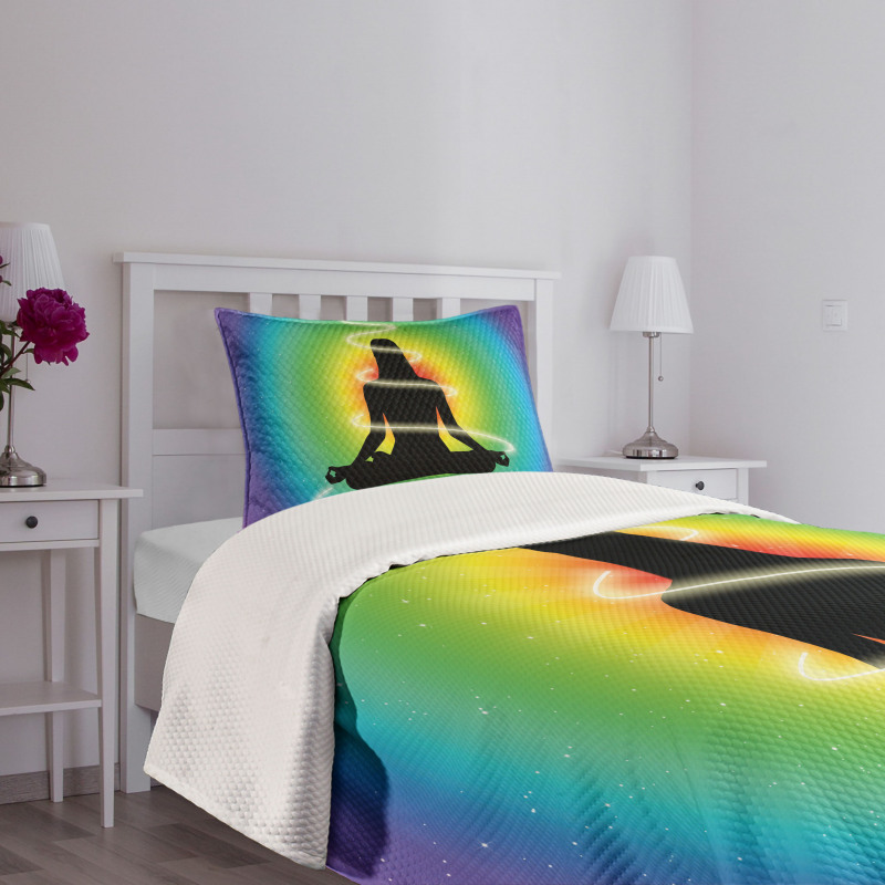 Concentric Rainbow Color Bedspread Set