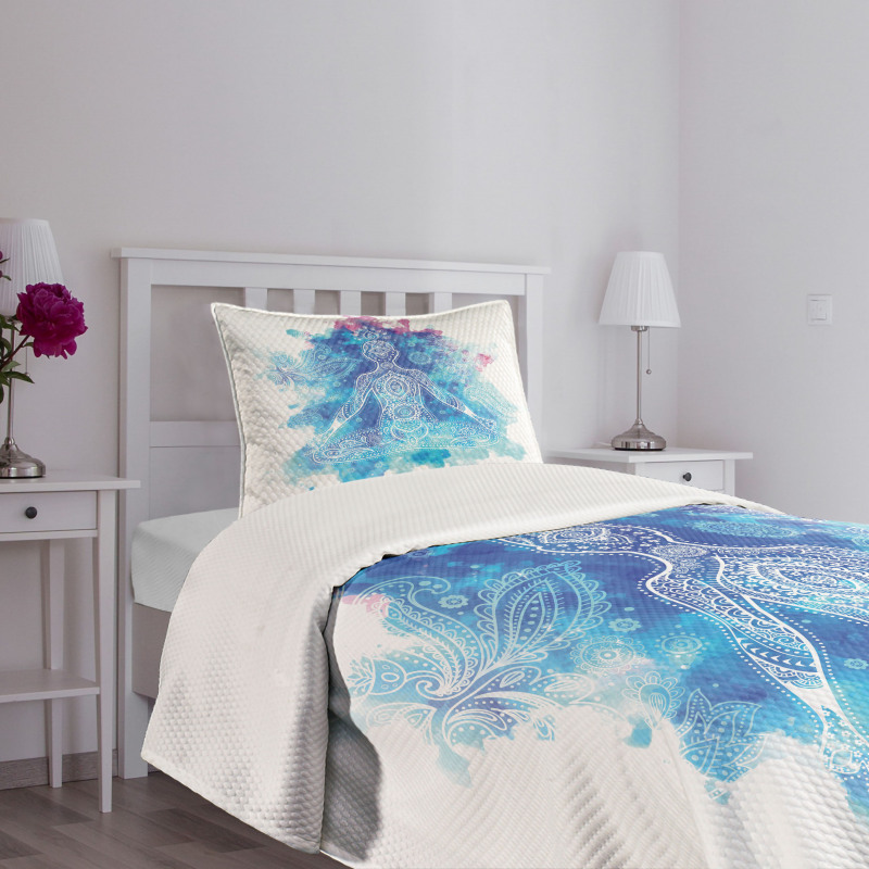 Damask Stencil Mandala Bedspread Set