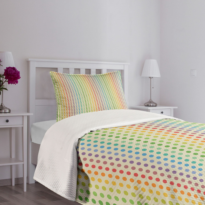 Colorful Dots Spectrum Bedspread Set