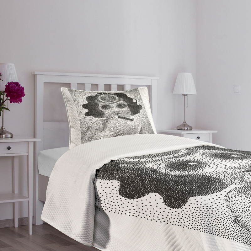 Pointillistic Pencil Art Bedspread Set