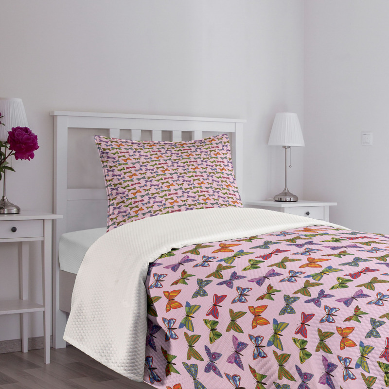 Doodle Butterflies Art Bedspread Set