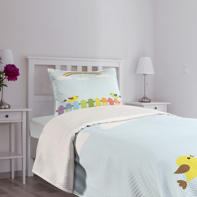 Birds on Fence Bedspread Set