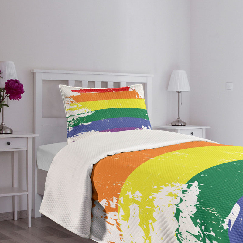 LGBT Flag Line Bedspread Set