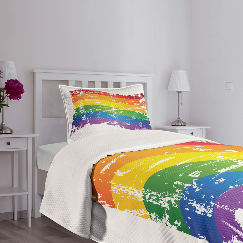 Gay Pride Flag Bedspread Set