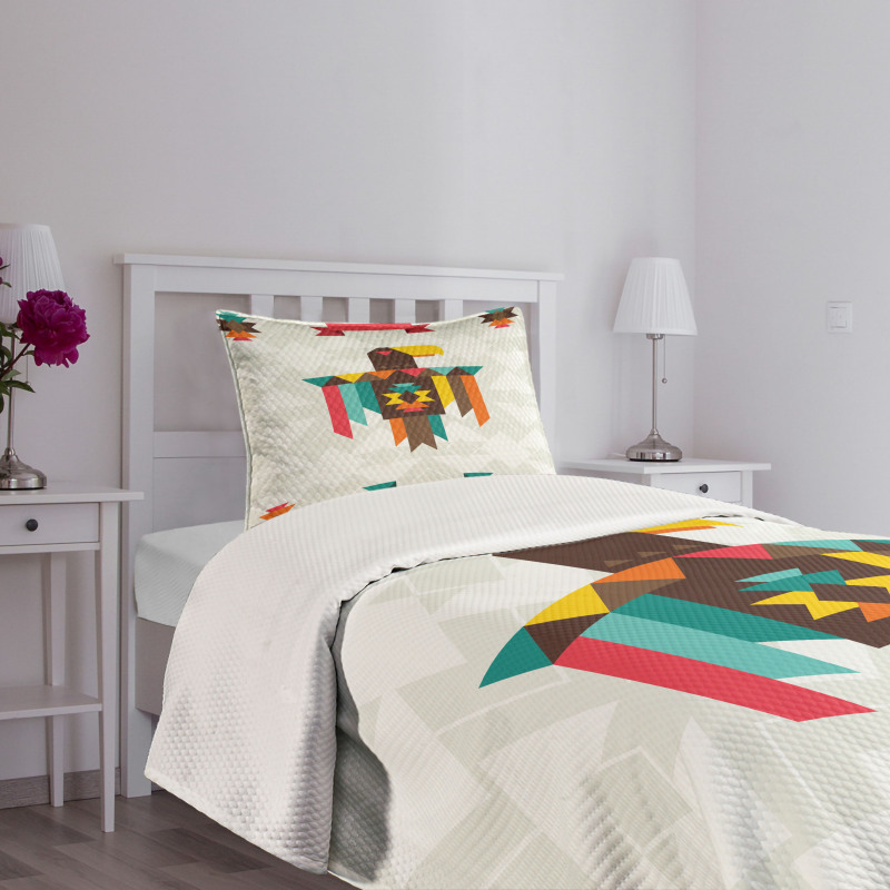 Folk Totem Eagle Bedspread Set