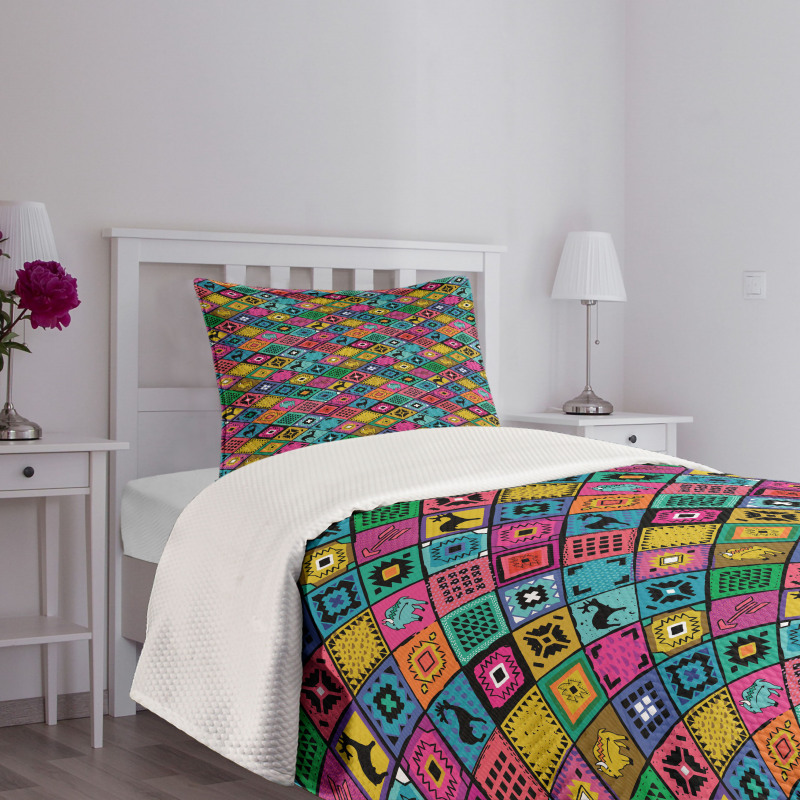 Boho Patchwork Bedspread Set