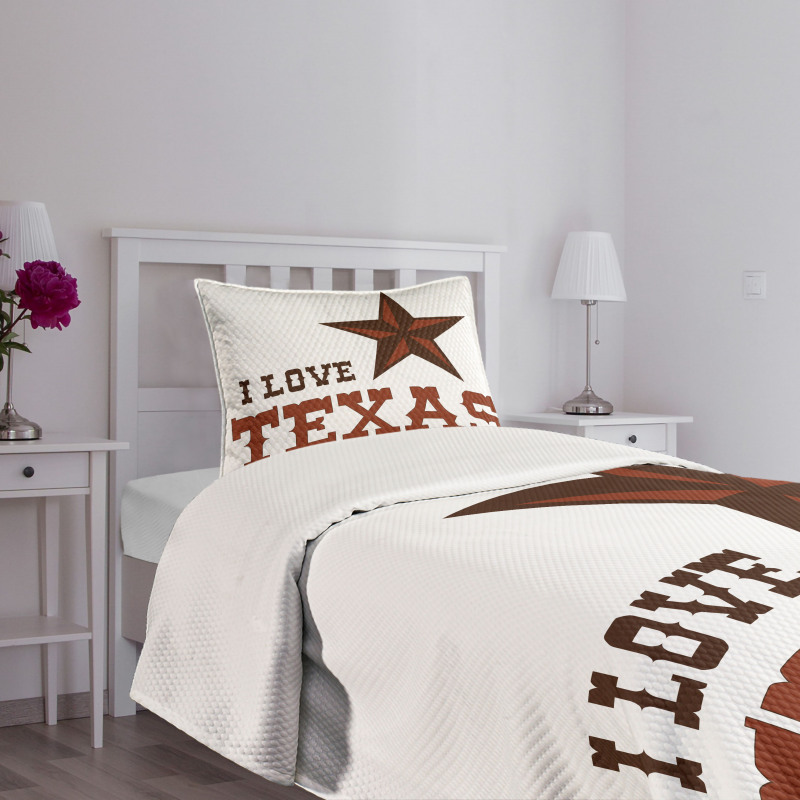 Western Motif Words Bedspread Set