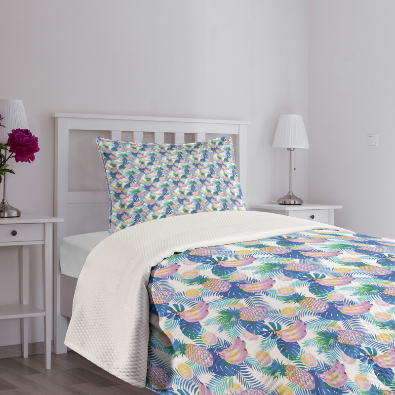 Hawaiian Summer Plants Bedspread Set