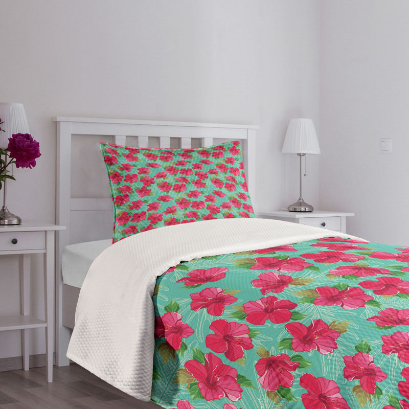 Botanical Hibiscus Bedspread Set