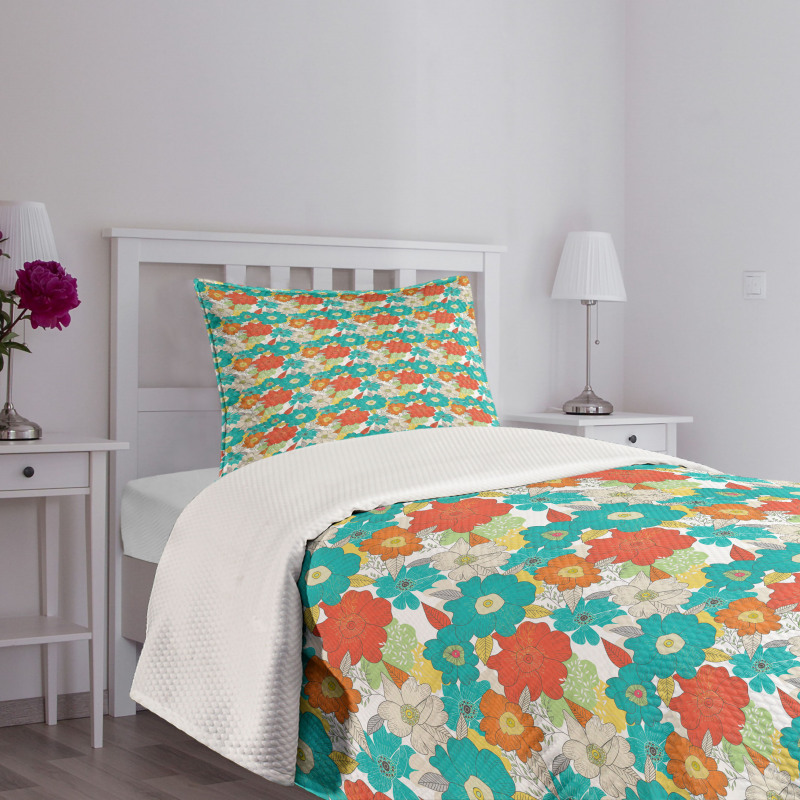 Doodle Fresh Spring Bedspread Set