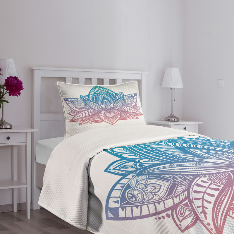 Tribal Boho Lotus Flower Bedspread Set