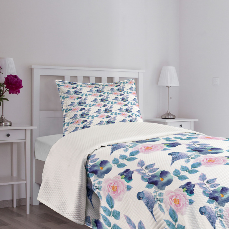 Bird and Nature Growth Bedspread Set