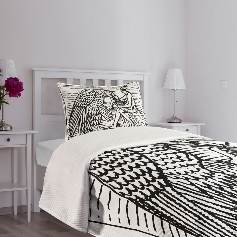 Greek Man and Eagle Bedspread Set