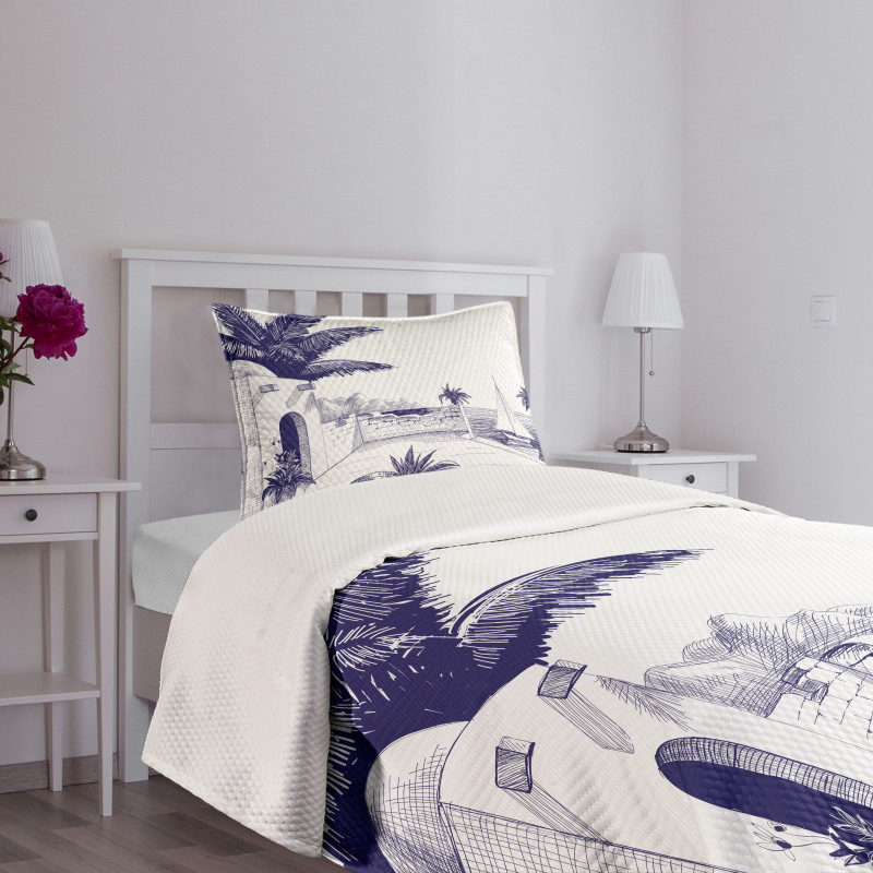 Beach House by Sea Bedspread Set