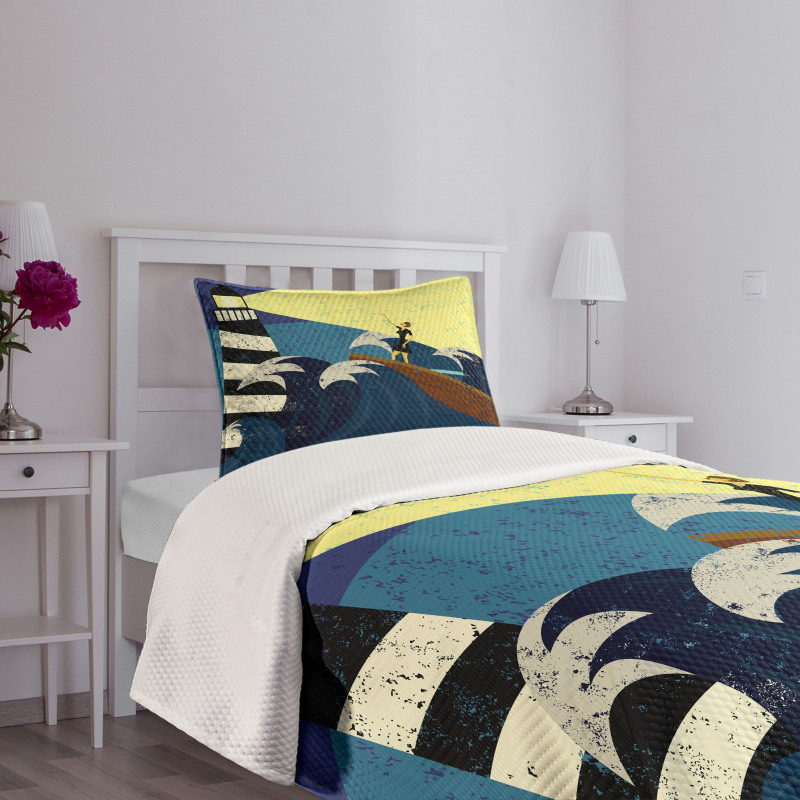 Grunge Sea Storm Bedspread Set