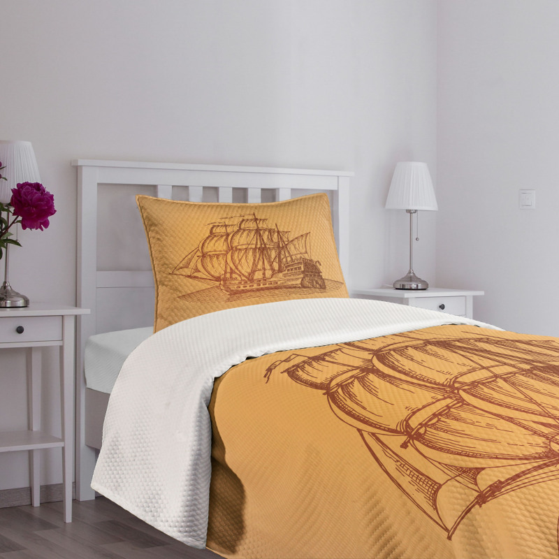 Marine Frigate Art Bedspread Set