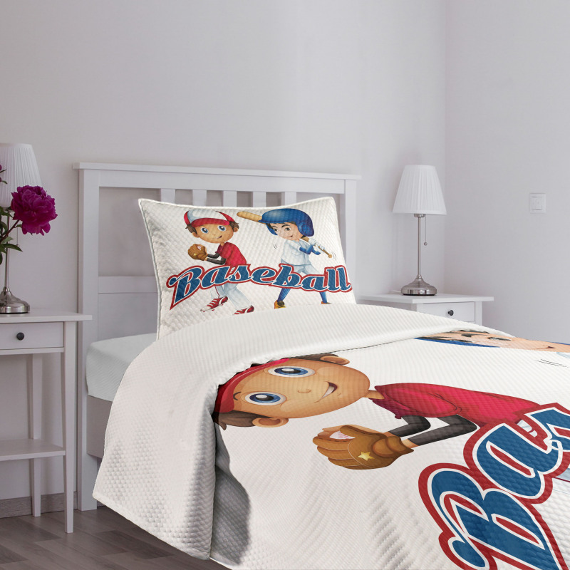 Baseball Pitching Bedspread Set