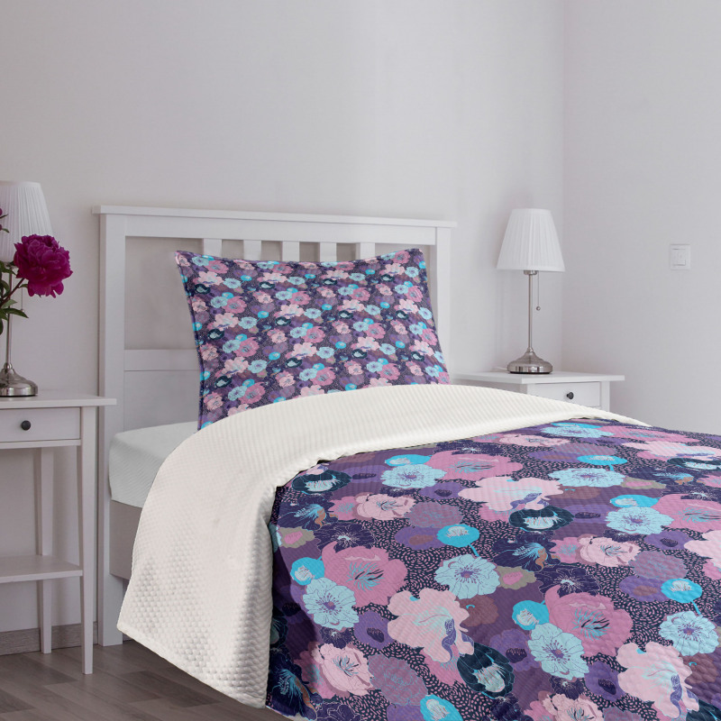 Fantasy Peony Hibiscus Bedspread Set