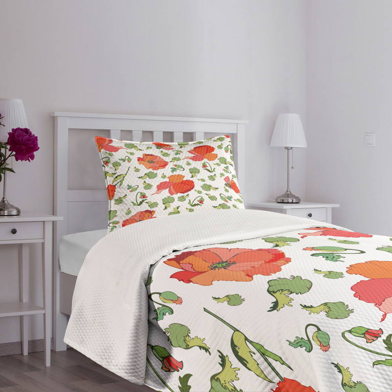 Buds Blossoms Leaves Bedspread Set