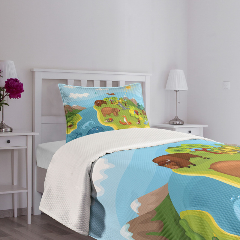 Happy Planet Mountains Bedspread Set