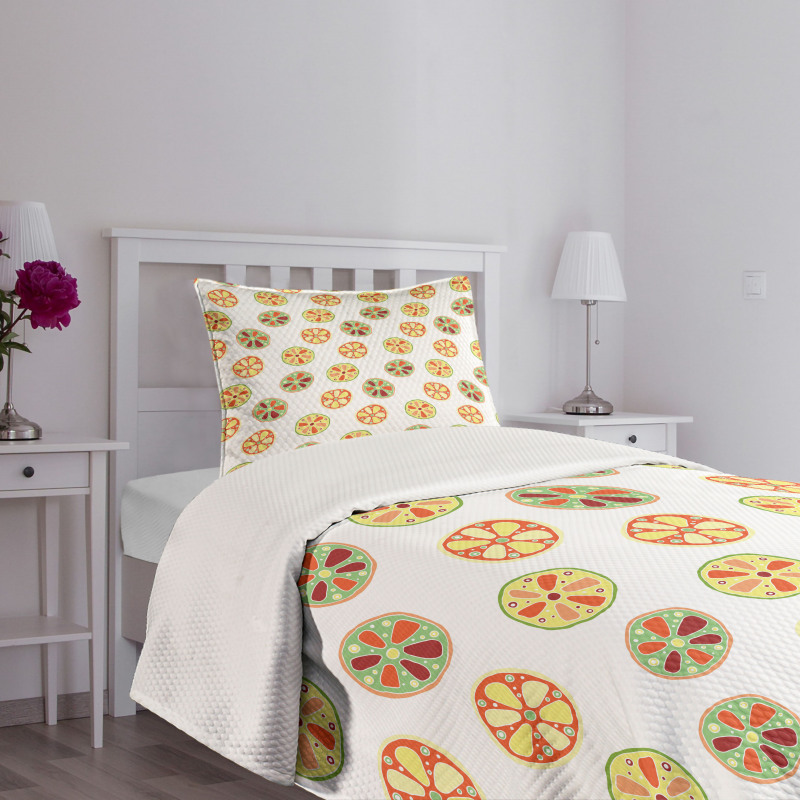 Grapefruits and Lemons Bedspread Set