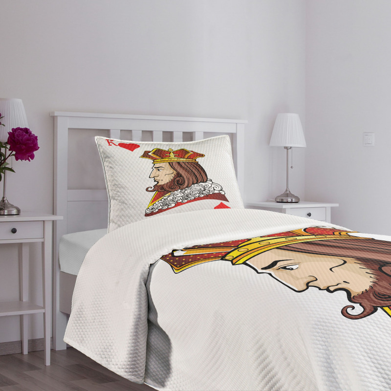 King of Heart Play Card Bedspread Set