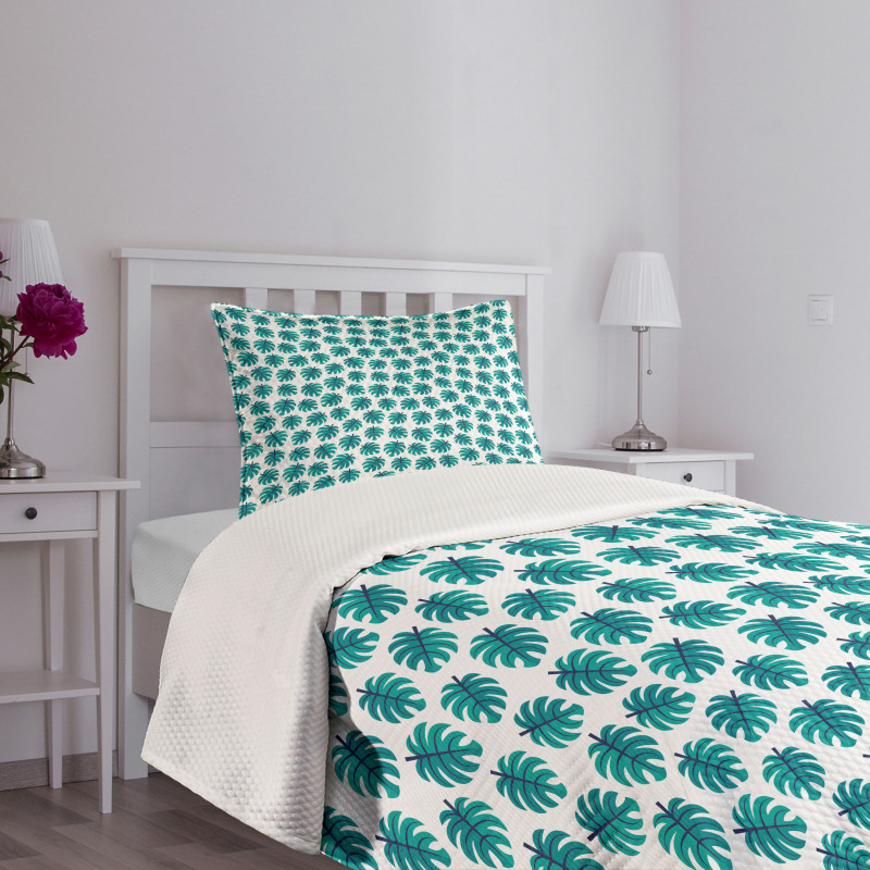 Exotic Monstera Bedspread Set