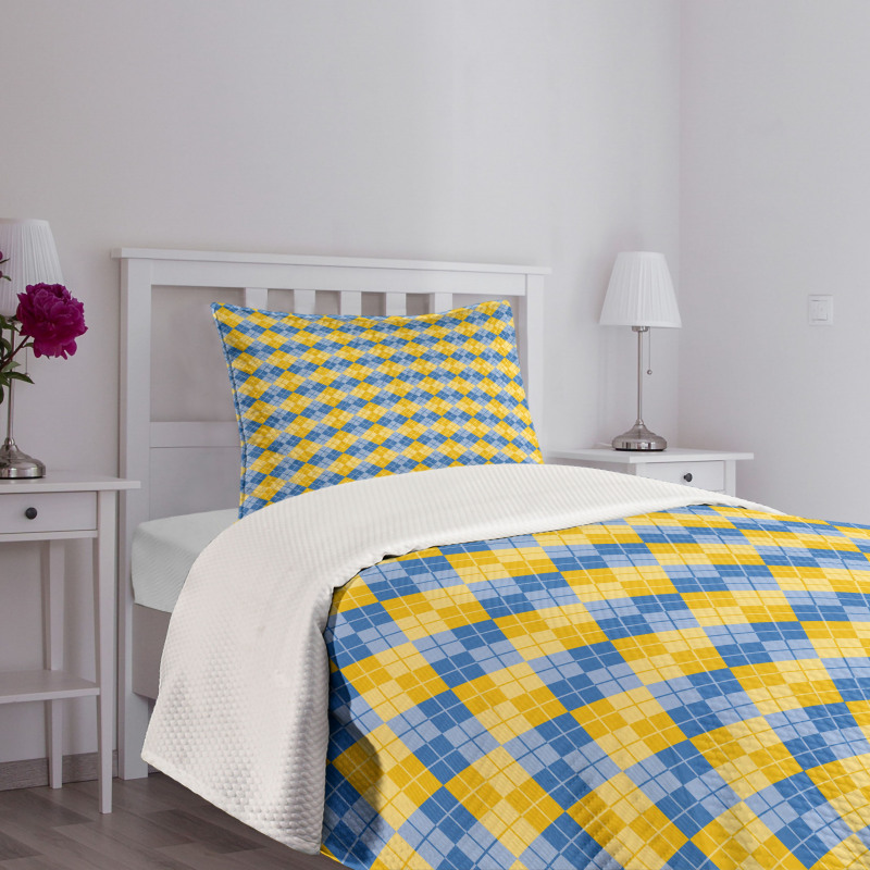 Argyle Grid Bedspread Set