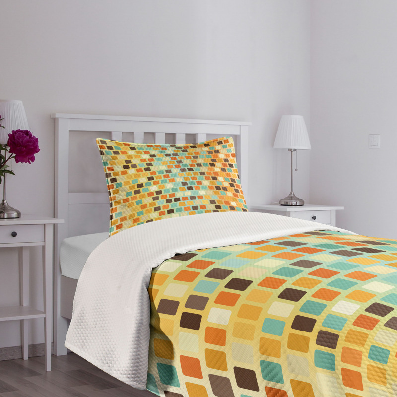 Checkered Square Wall Bedspread Set