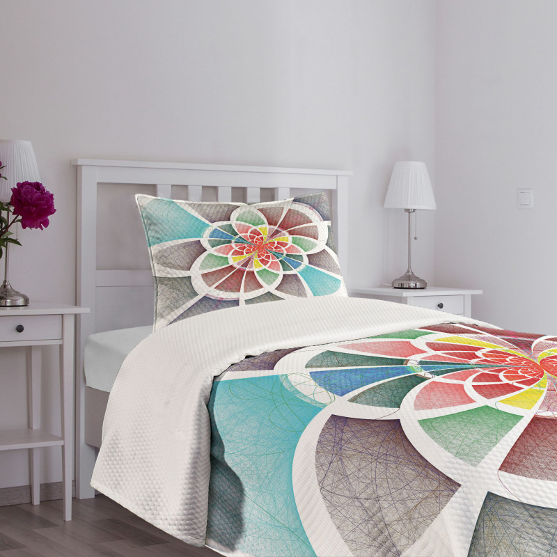 Circles Fractal Lines Bedspread Set