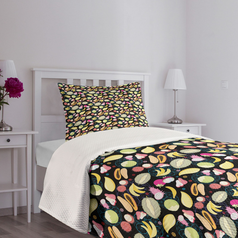 Graphic Exotic Fruits Bedspread Set