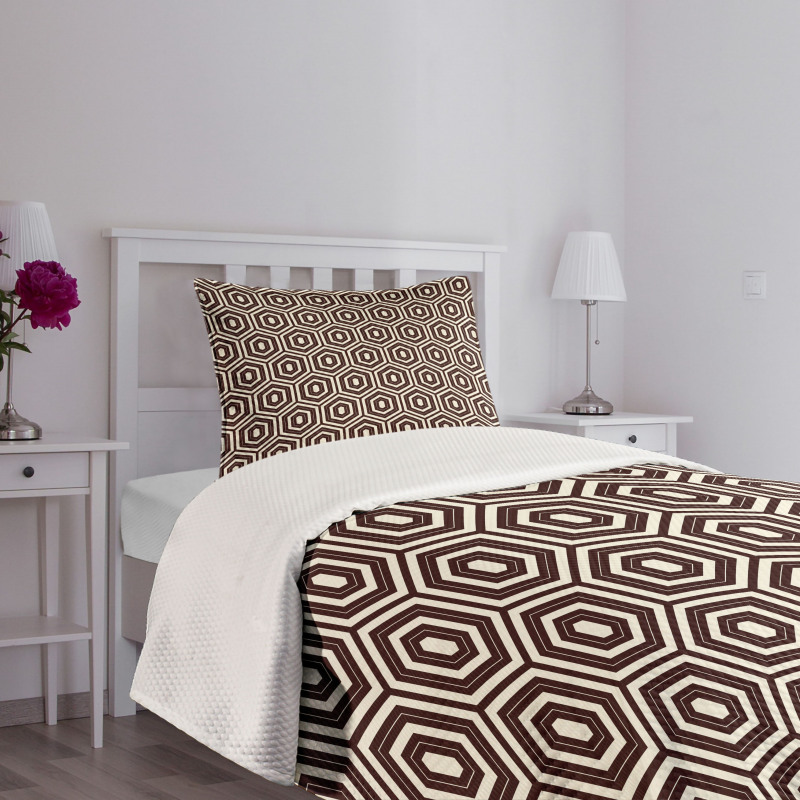 Outline Diamond Shape Bedspread Set