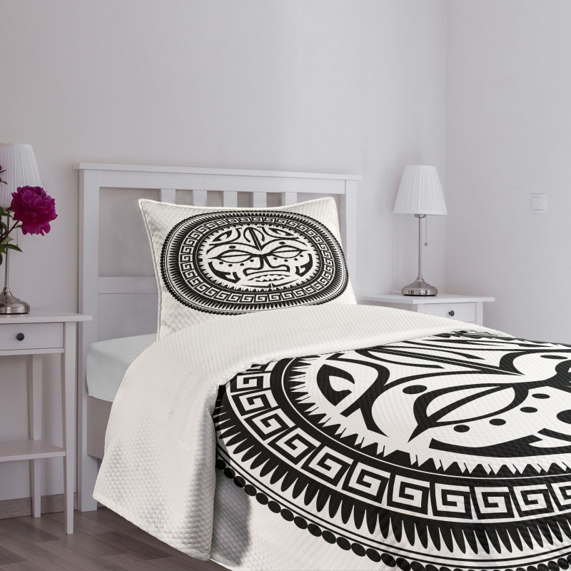 Maori Face Mask Bedspread Set