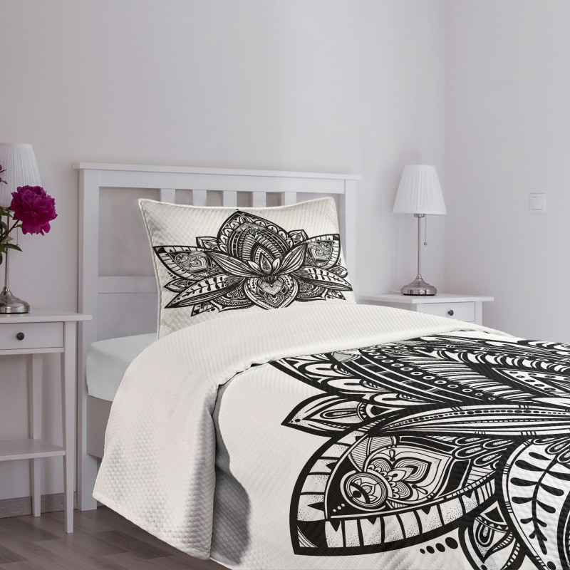 Lotus Flower Tattoo Art Bedspread Set